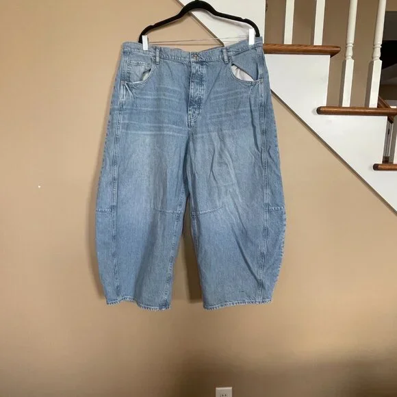 COPY - Free People We the Free CRVY Venus Barrel Jeans sz 35 - Picture 3 of 8